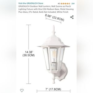 White Finished Outdoor Wall Sconce